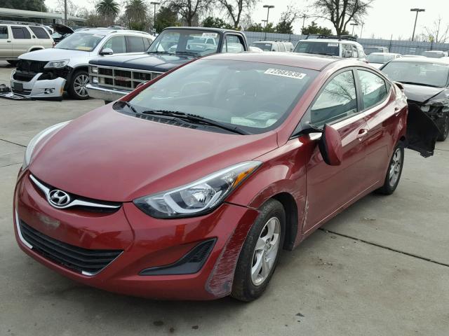 5NPDH4AE6FH646764 - 2015 HYUNDAI ELANTRA SE BURGUNDY photo 2