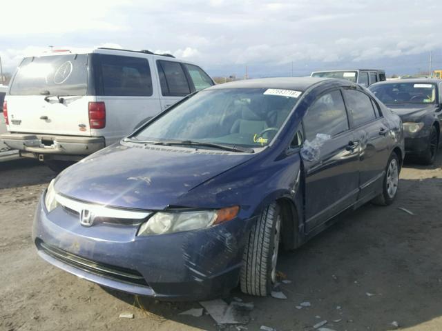 1HGFA16558L045298 - 2008 HONDA CIVIC LX BLUE photo 2