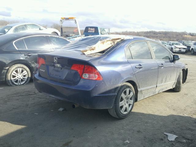 1HGFA16558L045298 - 2008 HONDA CIVIC LX BLUE photo 4