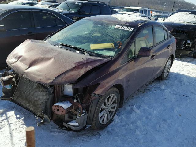 19XFB2F92CE026956 - 2012 HONDA CIVIC EXL BURGUNDY photo 2