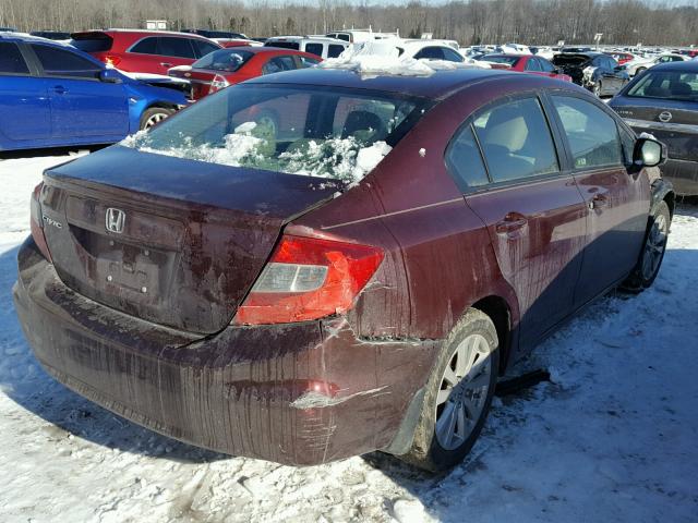 19XFB2F92CE026956 - 2012 HONDA CIVIC EXL BURGUNDY photo 4