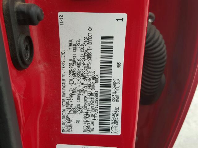 5TFRU5F16DX028861 - 2013 TOYOTA TUNDRA DOU RED photo 10