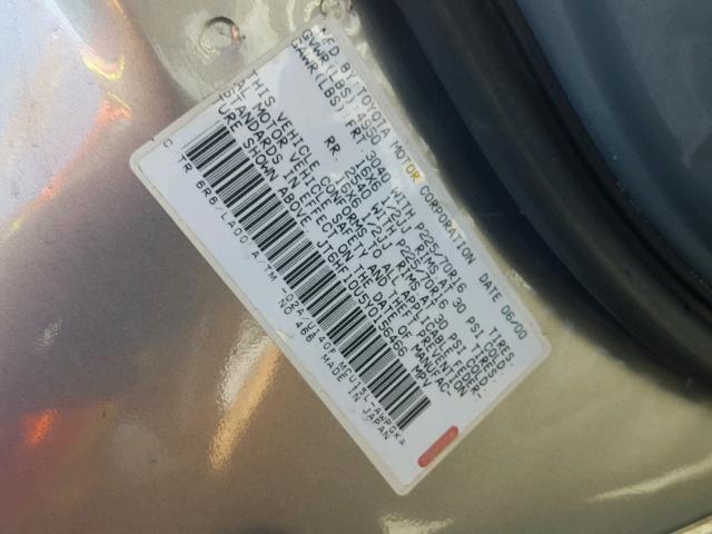 JT6HF10U5Y0156466 - 2000 LEXUS RX 300 SILVER photo 10