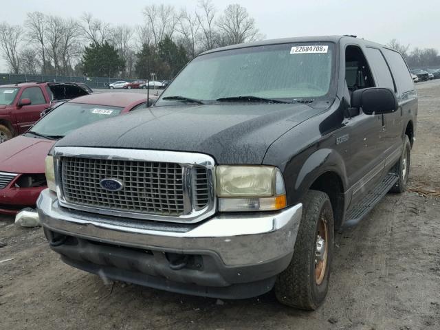 1FMNU40L72EC85809 - 2002 FORD EXCURSION BLACK photo 2