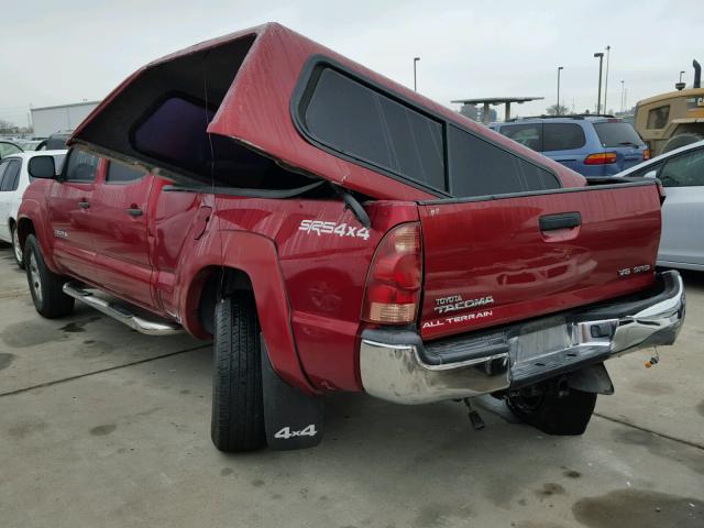 5TEMU52N97Z378906 - 2007 TOYOTA TACOMA DOU RED photo 3