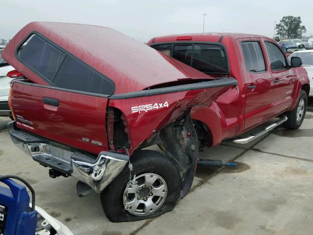 5TEMU52N97Z378906 - 2007 TOYOTA TACOMA DOU RED photo 4