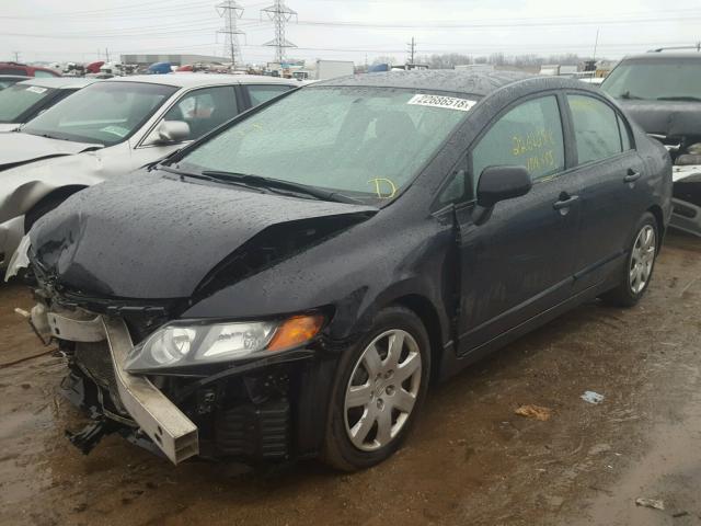 1HGFA16528L084687 - 2008 HONDA CIVIC LX BLACK photo 2