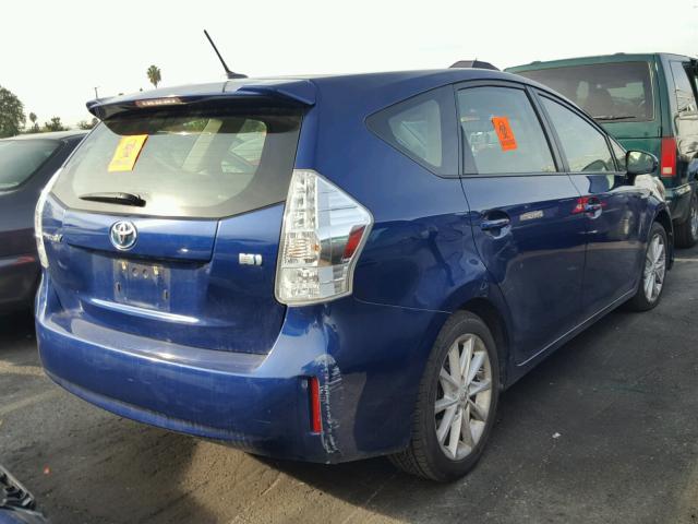 JTDZN3EUXD3255524 - 2013 TOYOTA PRIUS V BLUE photo 4