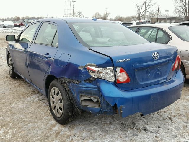 1NXBU40E99Z137911 - 2009 TOYOTA COROLLA BA BLUE photo 3