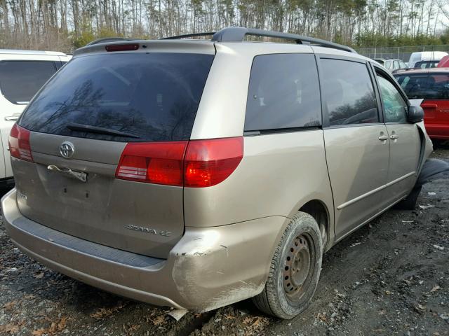 5TDZA23C64S031214 - 2004 TOYOTA SIENNA CE GOLD photo 4