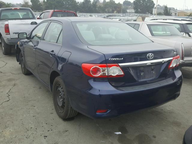 2T1BU4EE4DC012298 - 2013 TOYOTA COROLLA BA BLUE photo 3