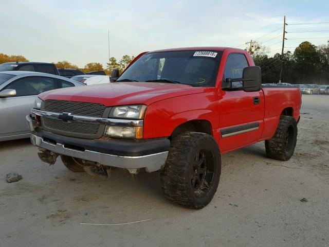 1GCEC14T75Z213036 - 2005 CHEVROLET SILVERADO RED photo 2