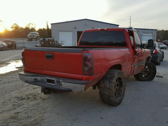 1GCEC14T75Z213036 - 2005 CHEVROLET SILVERADO RED photo 4