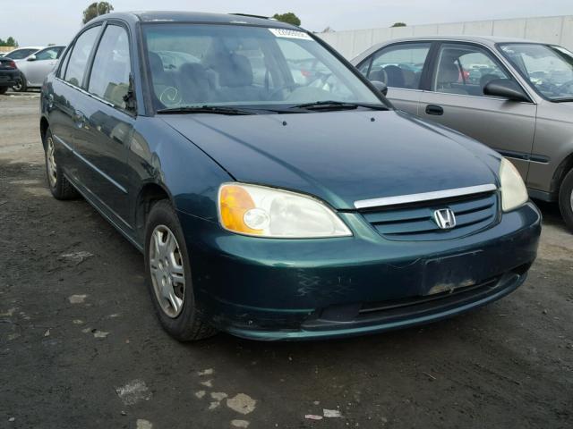 2HGES16542H560497 - 2002 HONDA CIVIC LX GREEN photo 1