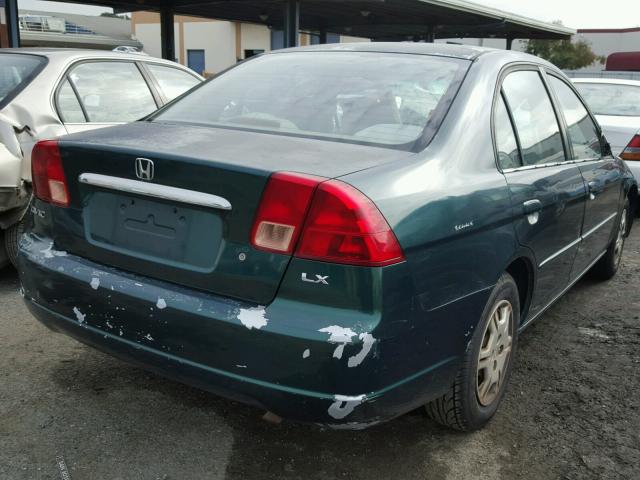 2HGES16542H560497 - 2002 HONDA CIVIC LX GREEN photo 4