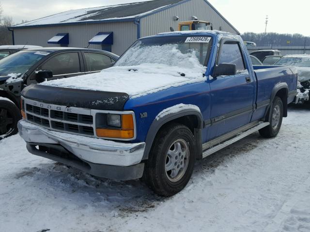 1B7FL26X5MS279926 - 1991 DODGE DAKOTA BLUE photo 2