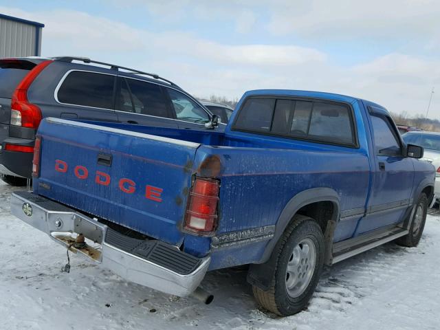 1B7FL26X5MS279926 - 1991 DODGE DAKOTA BLUE photo 4