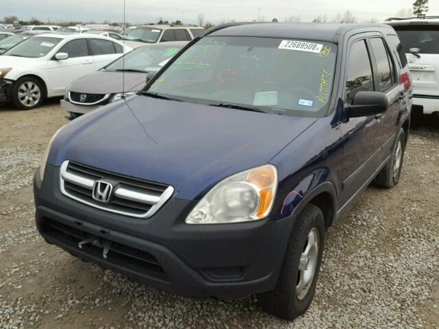 JHLRD68482C006056 - 2002 HONDA CR-V LX BLUE photo 2