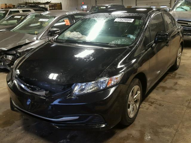 19XFB2F53DE047720 - 2013 HONDA CIVIC LX BLACK photo 2