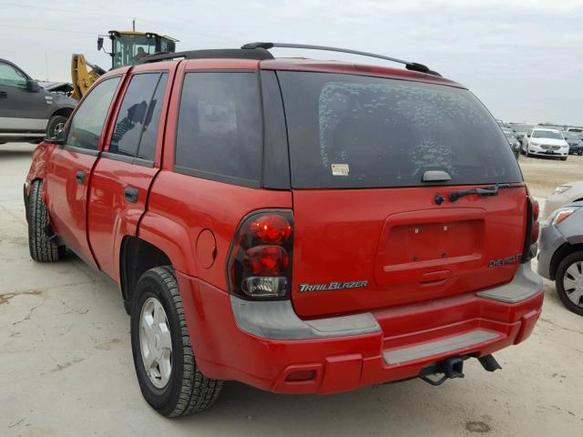 1GNDS13S222183415 - 2002 CHEVROLET TRAILBLAZE RED photo 3