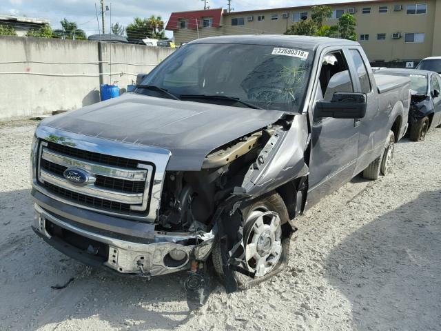 1FTEX1CM7DKG10865 - 2013 FORD F150 SUPER GRAY photo 2