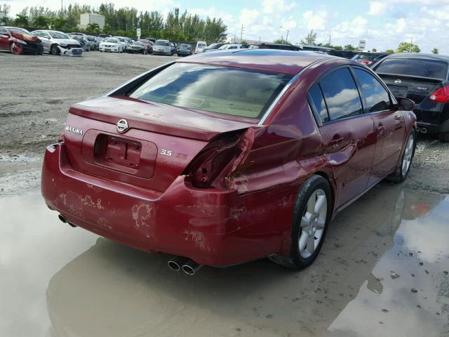 1N4BA41E94C845768 - 2004 NISSAN MAXIMA SE RED photo 4