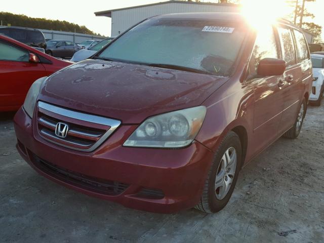 5FNRL38686B425307 - 2006 HONDA ODYSSEY EX RED photo 2