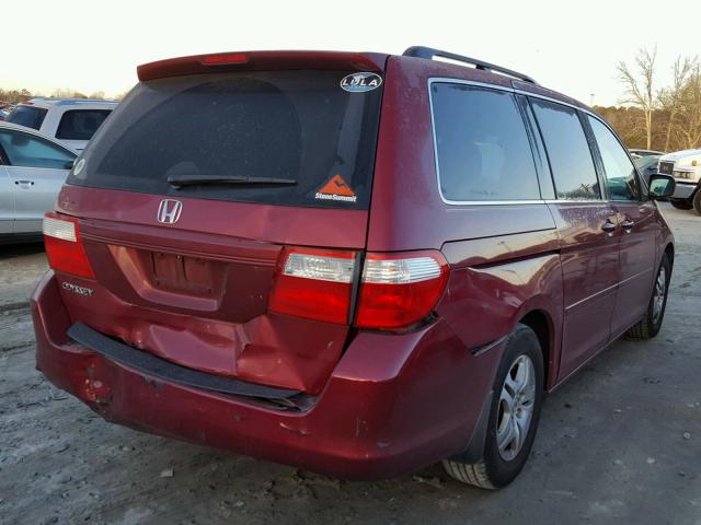 5FNRL38686B425307 - 2006 HONDA ODYSSEY EX RED photo 4