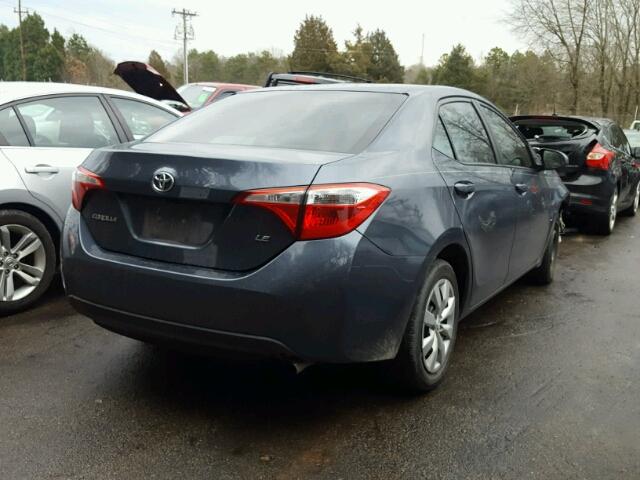 2T1BURHEXEC222561 - 2014 TOYOTA COROLLA L BLUE photo 4