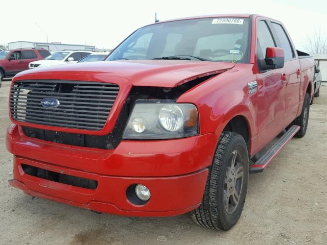 1FTRW12W07KD04618 - 2007 FORD F150 SUPER RED photo 2