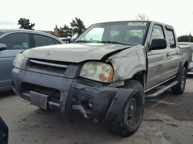 1N6ED27T91C386551 - 2001 NISSAN FRONTIER C TAN photo 2