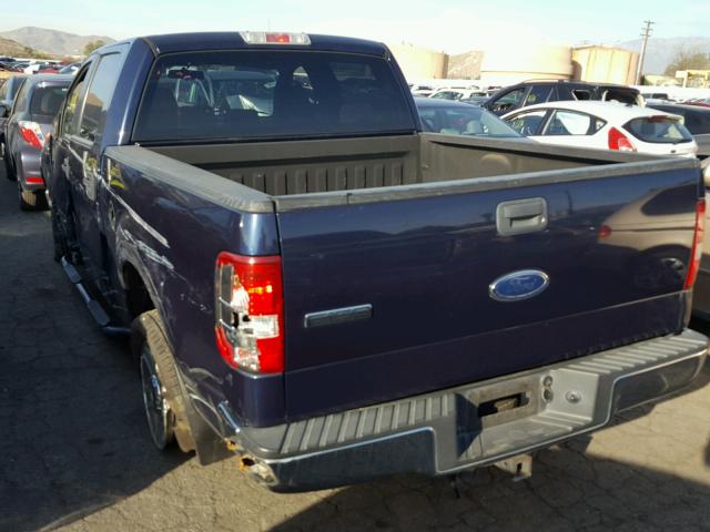 1FTPW12505KF03020 - 2005 FORD F150 SUPER BLUE photo 3