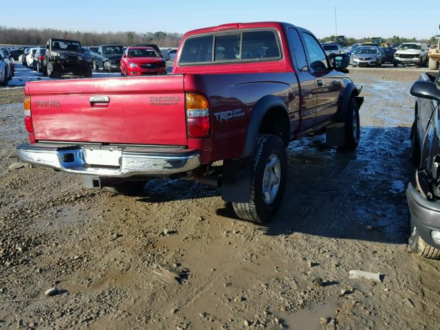 5TESN92N94Z383420 - 2004 TOYOTA TACOMA XTR RED photo 4