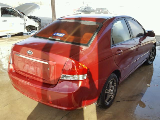 KNAFE222795612702 - 2009 KIA SPECTRA EX MAROON photo 4