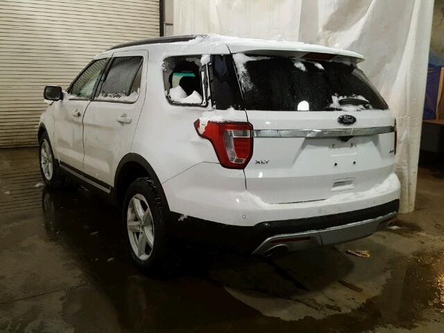 1FM5K8D85GGB77476 - 2016 FORD EXPLORER X WHITE photo 3