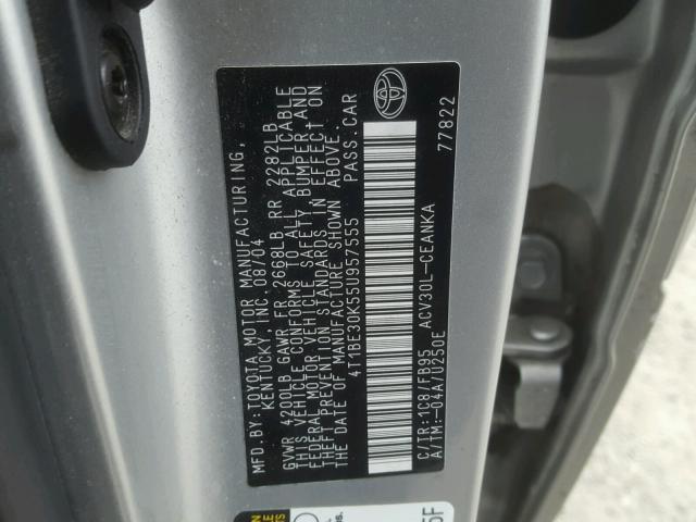 4T1BE30K55U957555 - 2005 TOYOTA CAMRY LE SILVER photo 10