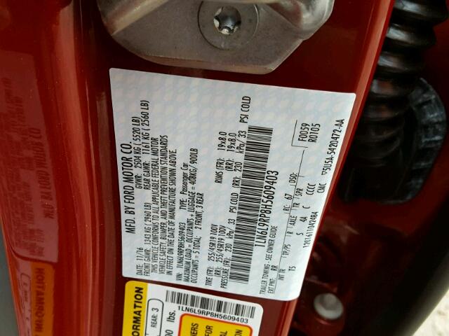 1LN6L9RP8H5609403 - 2017 LINCOLN CONTINENTA RED photo 10