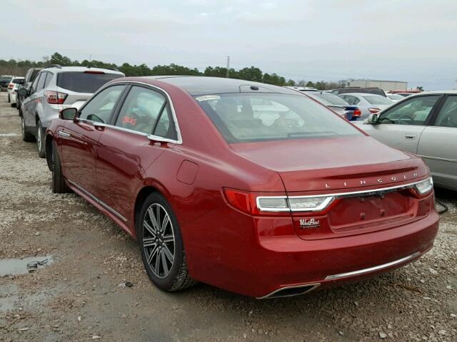 1LN6L9RP8H5609403 - 2017 LINCOLN CONTINENTA RED photo 3