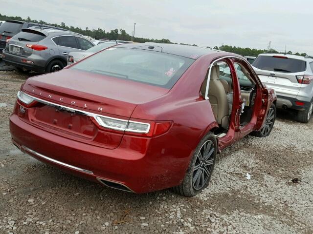 1LN6L9RP8H5609403 - 2017 LINCOLN CONTINENTA RED photo 4