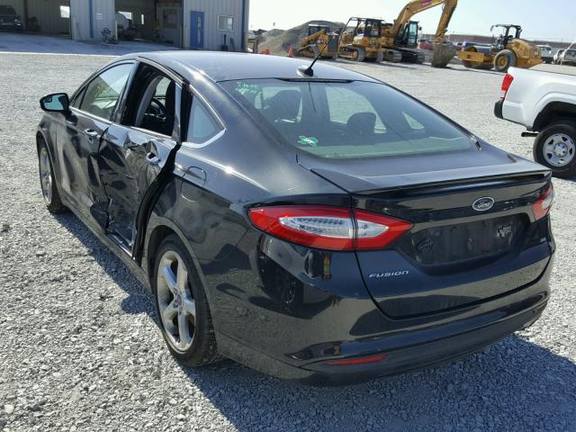 3FA6P0H75ER336764 - 2014 FORD FUSION SE BLACK photo 3