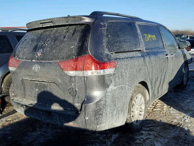 5TDYK3DC9BS160638 - 2011 TOYOTA SIENNA XLE GRAY photo 4