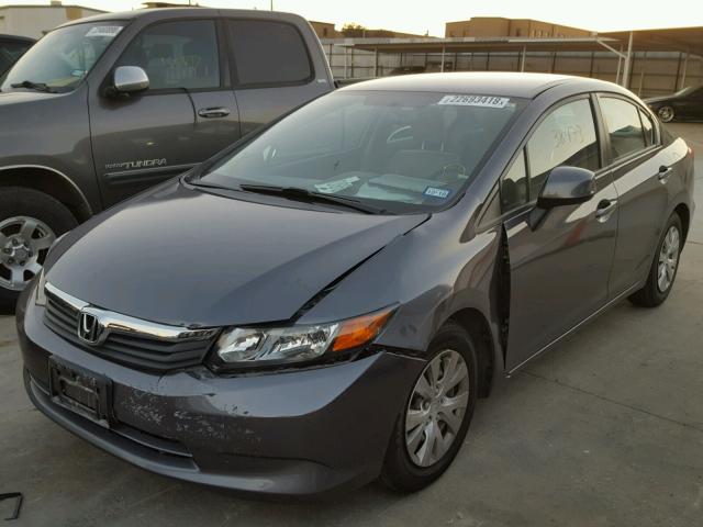 19XFB2F59CE109572 - 2012 HONDA CIVIC LX GRAY photo 2