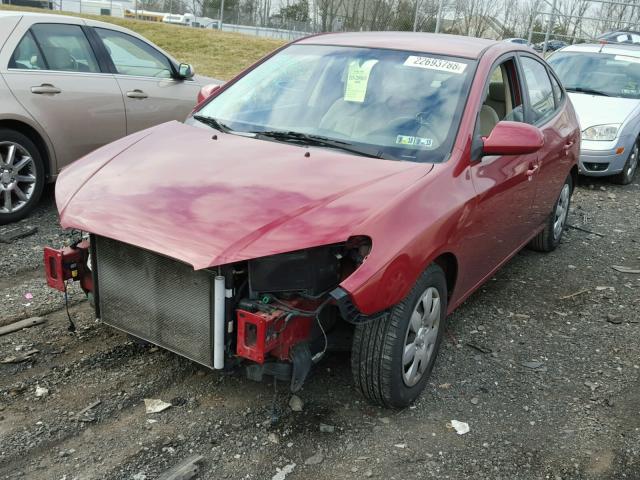 KMHDU46D88U475046 - 2008 HYUNDAI ELANTRA GL RED photo 2