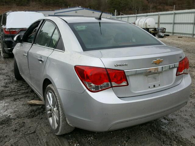 1G1PH5S91B7259454 - 2011 CHEVROLET CRUZE LTZ SILVER photo 3