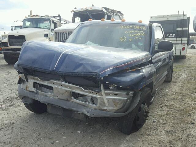 1B7MC336X1J502309 - 2001 DODGE RAM 3500 BLUE photo 2