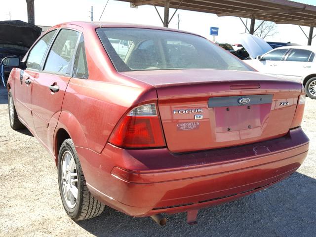 1FAFP34N95W278791 - 2005 FORD FOCUS ZX4 RED photo 3