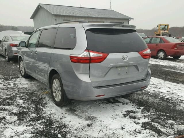 5TDDK3DC6GS145438 - 2016 TOYOTA SIENNA XLE GRAY photo 3