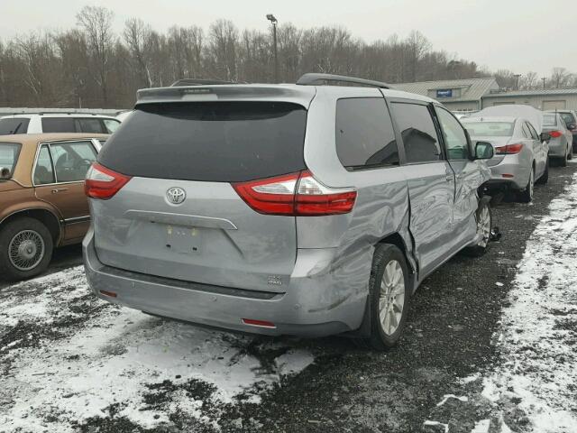 5TDDK3DC6GS145438 - 2016 TOYOTA SIENNA XLE GRAY photo 4