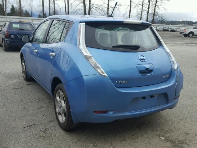 1N4AZ0CP1DC419875 - 2013 NISSAN LEAF S BLUE photo 3