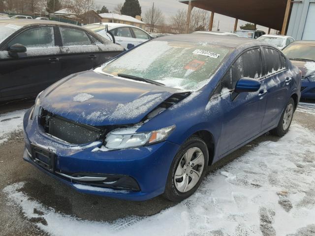 2HGFB2E56FH534128 - 2015 HONDA CIVIC LX BLUE photo 2